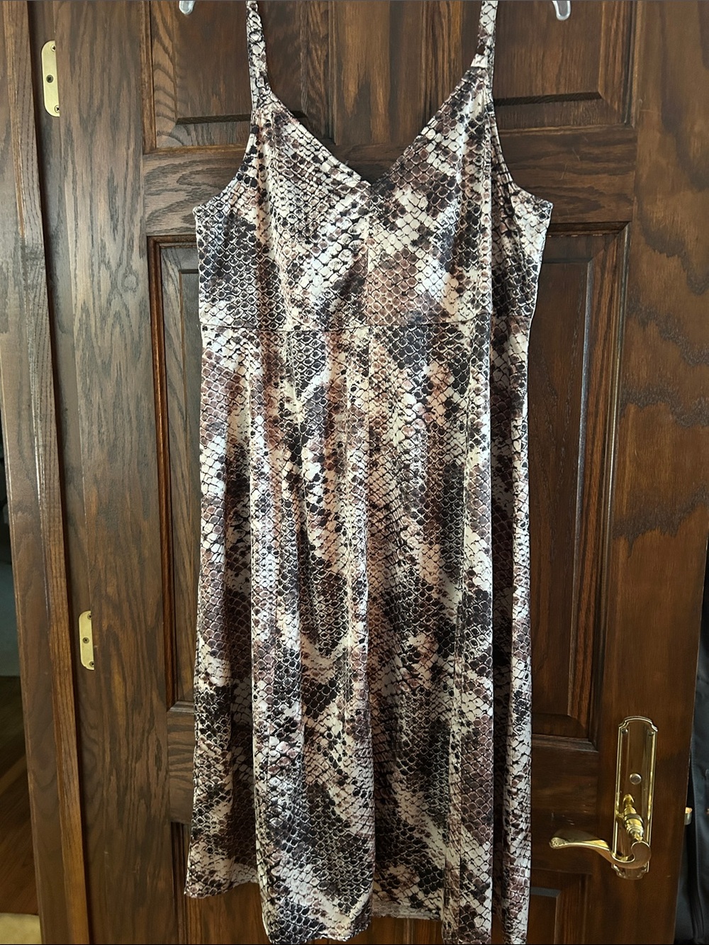 torrid Brown & Cream Snake-Print Midi Slip Dress